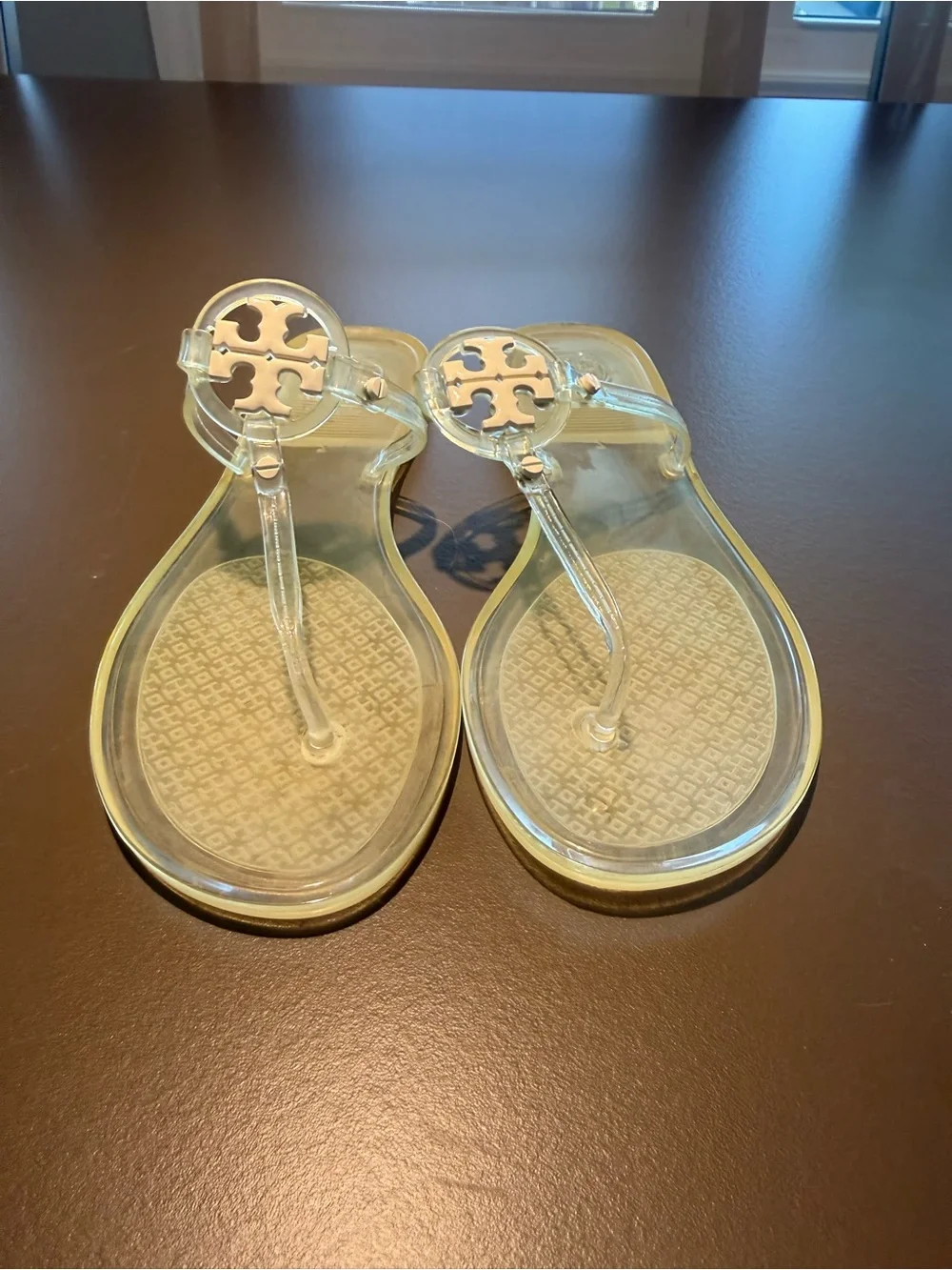 Tory Burch Mini Miller Clear White Jelly Thong Sandals Size 7